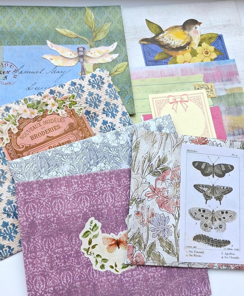 Handgefertigtes Junk-Journal-Ephemera-Set, 10-teilig, Ephemera für Junk Journals, Journal-Etiketten und Verzierungen Bild 14