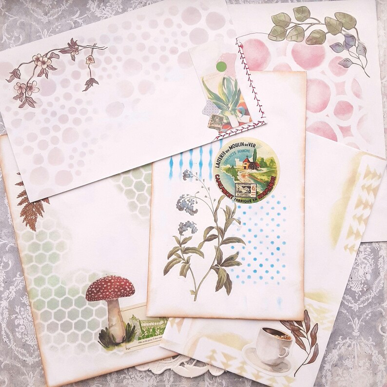 Handgefertigtes Junk-Journal-Ephemera-Set, 10-teilig, Ephemera für Junk Journals, Journal-Etiketten und Verzierungen Bild 9