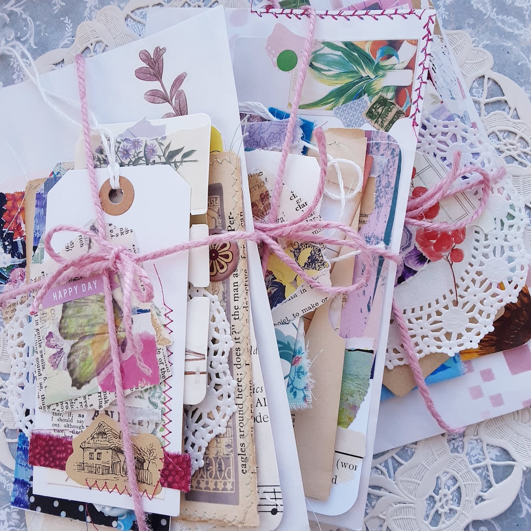 Handmade Junk Journal Ephemera Bundle, 10 or 15 Pieces, Ephemera for ...