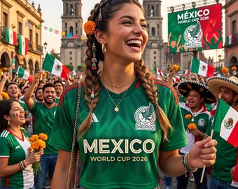 Mexico Soccer Crop Top Jersey, World Cup 2026 Fan Shirt, Green El Tri Tee