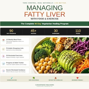 Fatty Liver Diet Plan, 90-Day Vegetarian Healing Program (PDF Download)