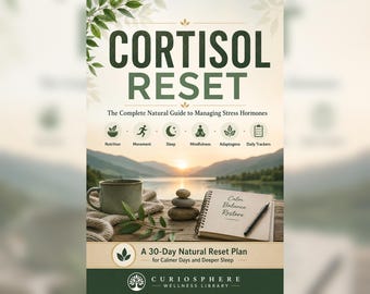 Guía para restablecer el cortisol / Plan natural de alivio del estrés de 30 días (Descarga en PDF)