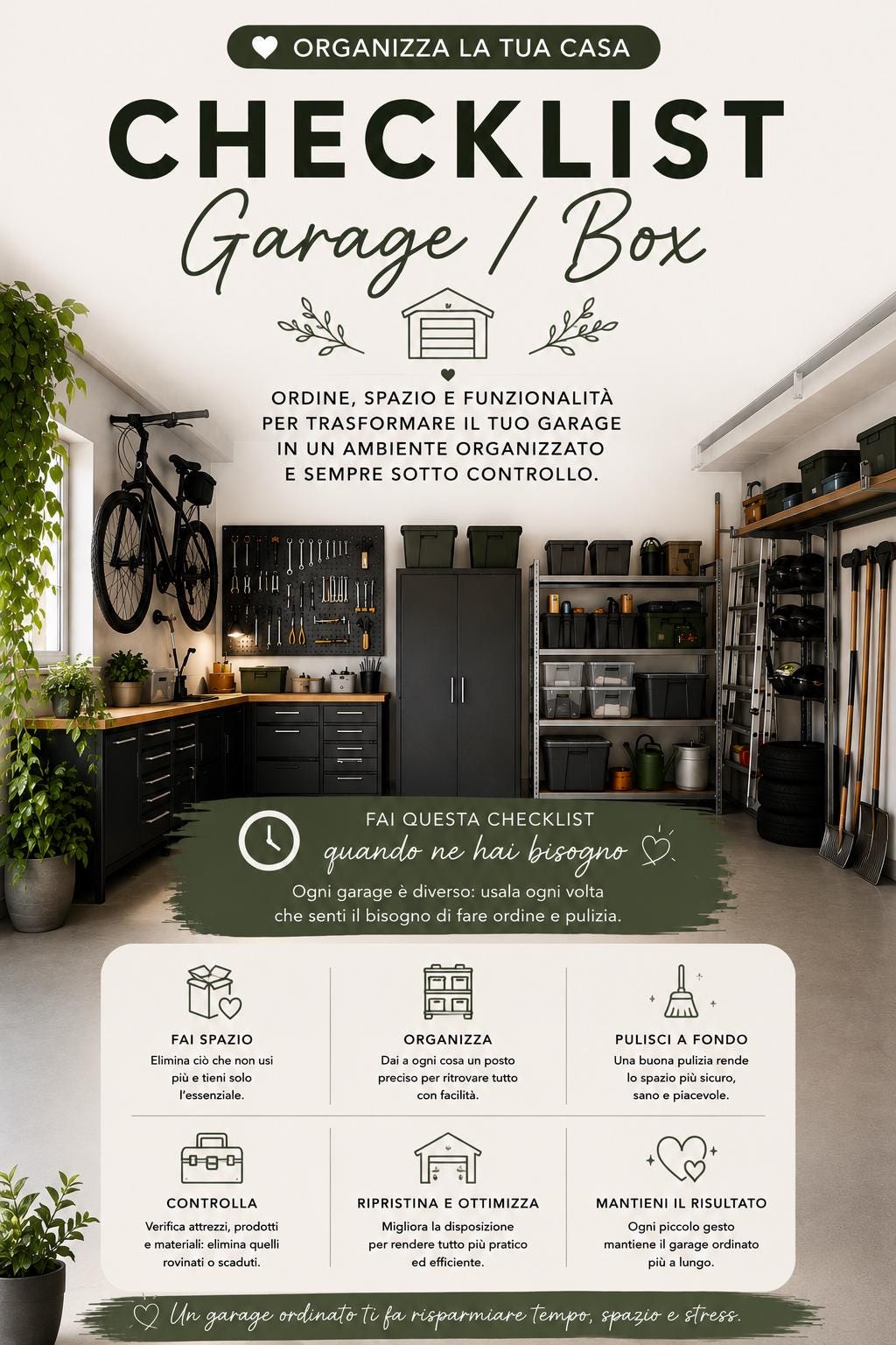 Printable Garage Cleaning and Organization Checklist | Garage Cleaning ...