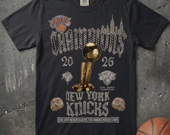 New York Basketball Champions 2026 T-shirt, vintage bootleg rap-shirt, streetwear shirt strass-stijl, NY basketbal grafische comfortkleuren