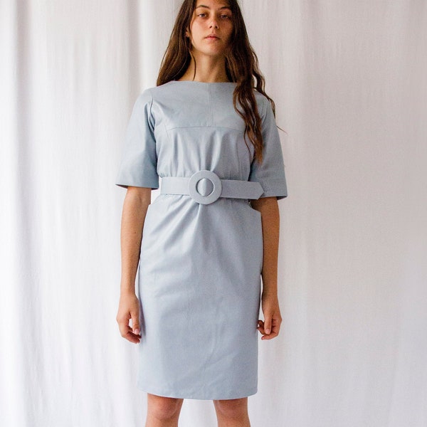Baby Blue Leather Dress Etsy