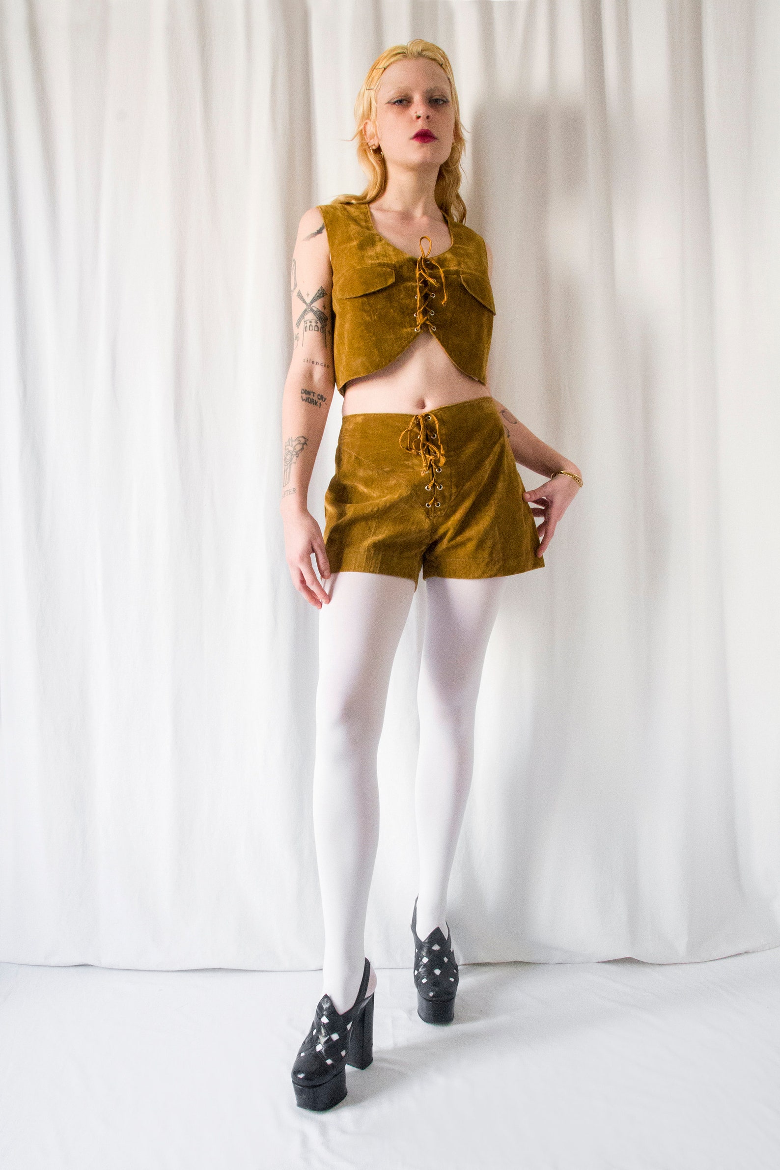 Joy In Journey Sleeveless Faux Suede Set (Brown)