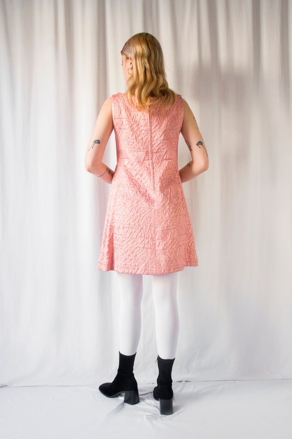 Unusual 1960s Backless Pink & Gold Metallic Brocade Dress main image 1
