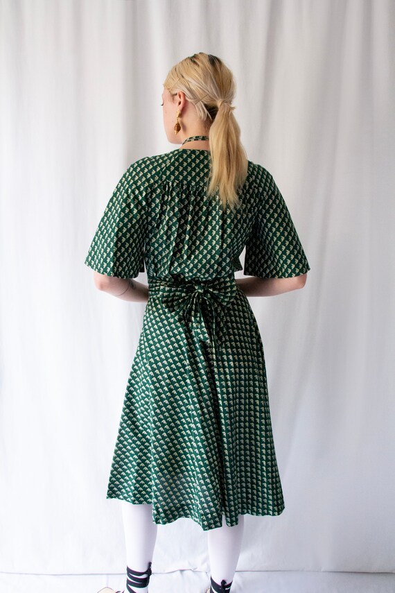 1970s Ted Lapidus green floral cotton laced eyele… - image 3