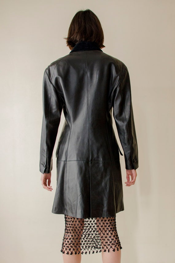 Azzedine Alaïa 1980s vintage leather coat with ve… - image 7