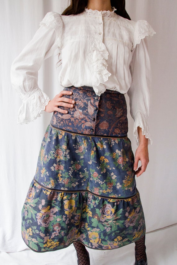 1970s Roberto Cavalli printed floral suede leather