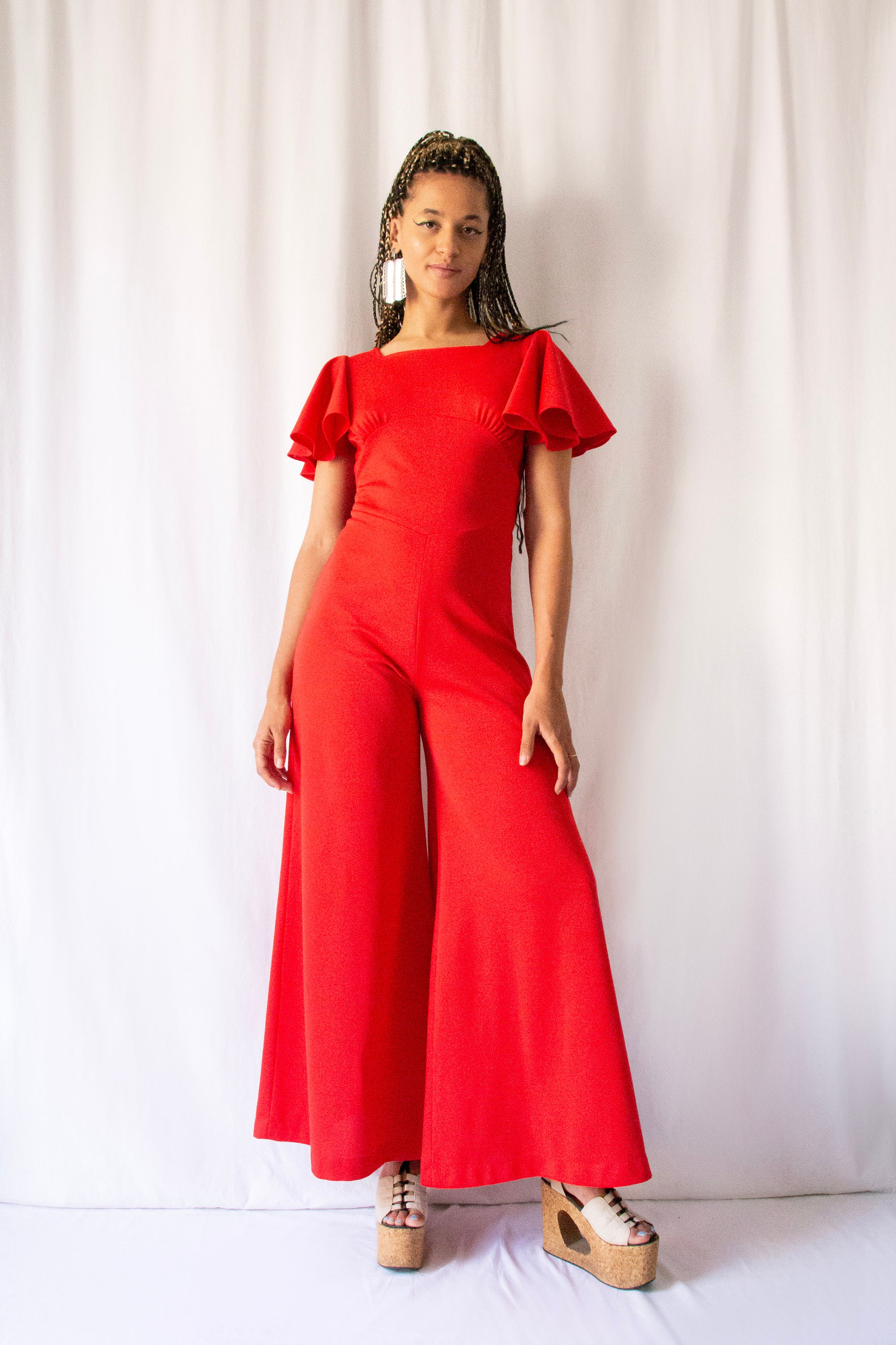 Flared outlet jumpsuit 70s