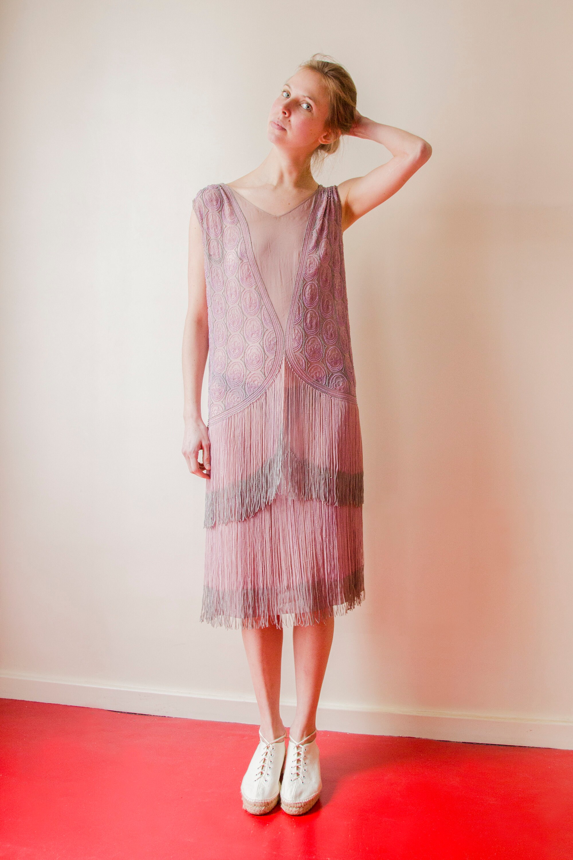Rare Vintage 1920s French Flapper Beaded Dress Lilac Pink - Etsy UK