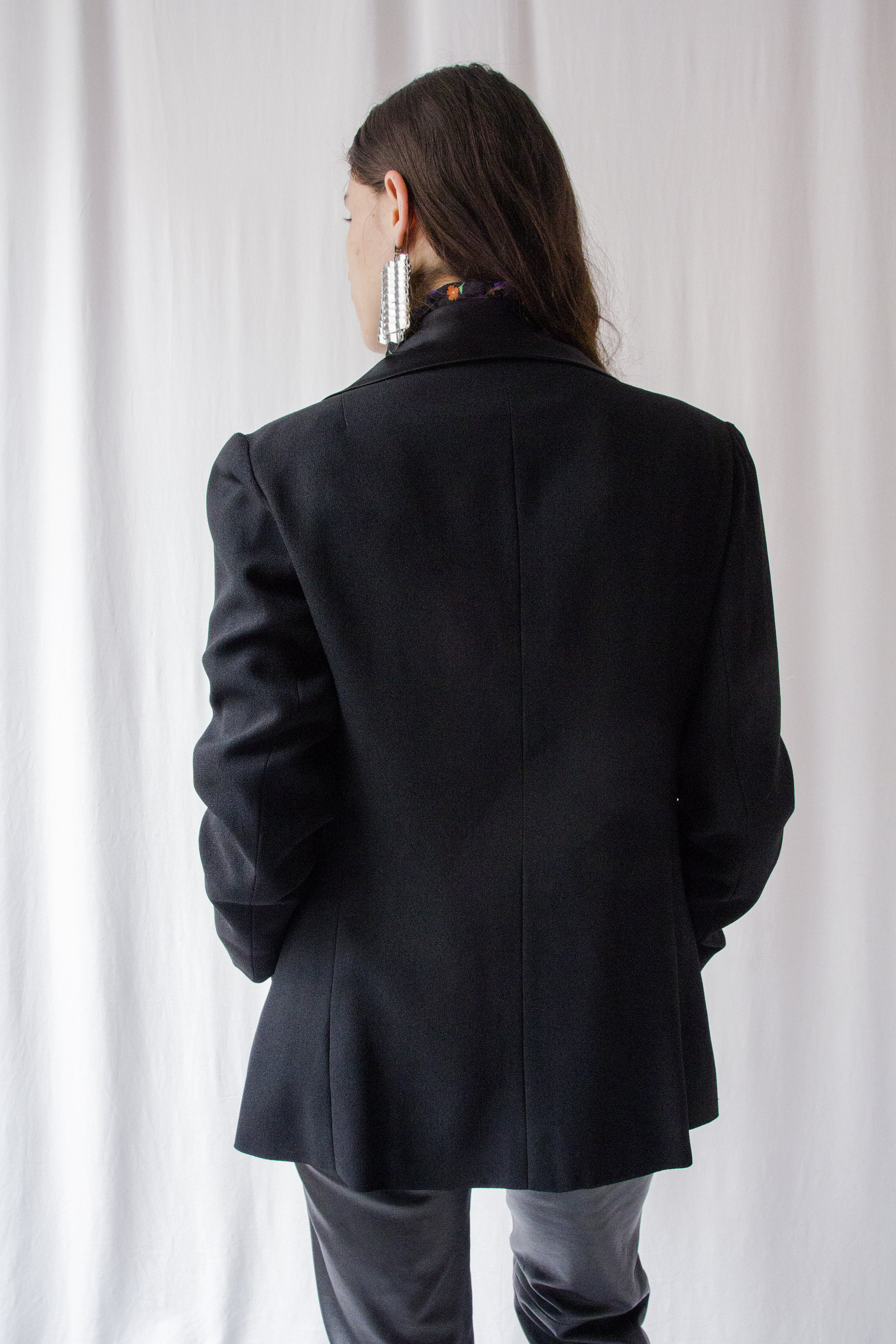 1960s Pierre Cardin Black Tuxedo Jacket With Satin Silk 1960s Pierre Cardin Black Tuxedo Jacket With Satin Silk