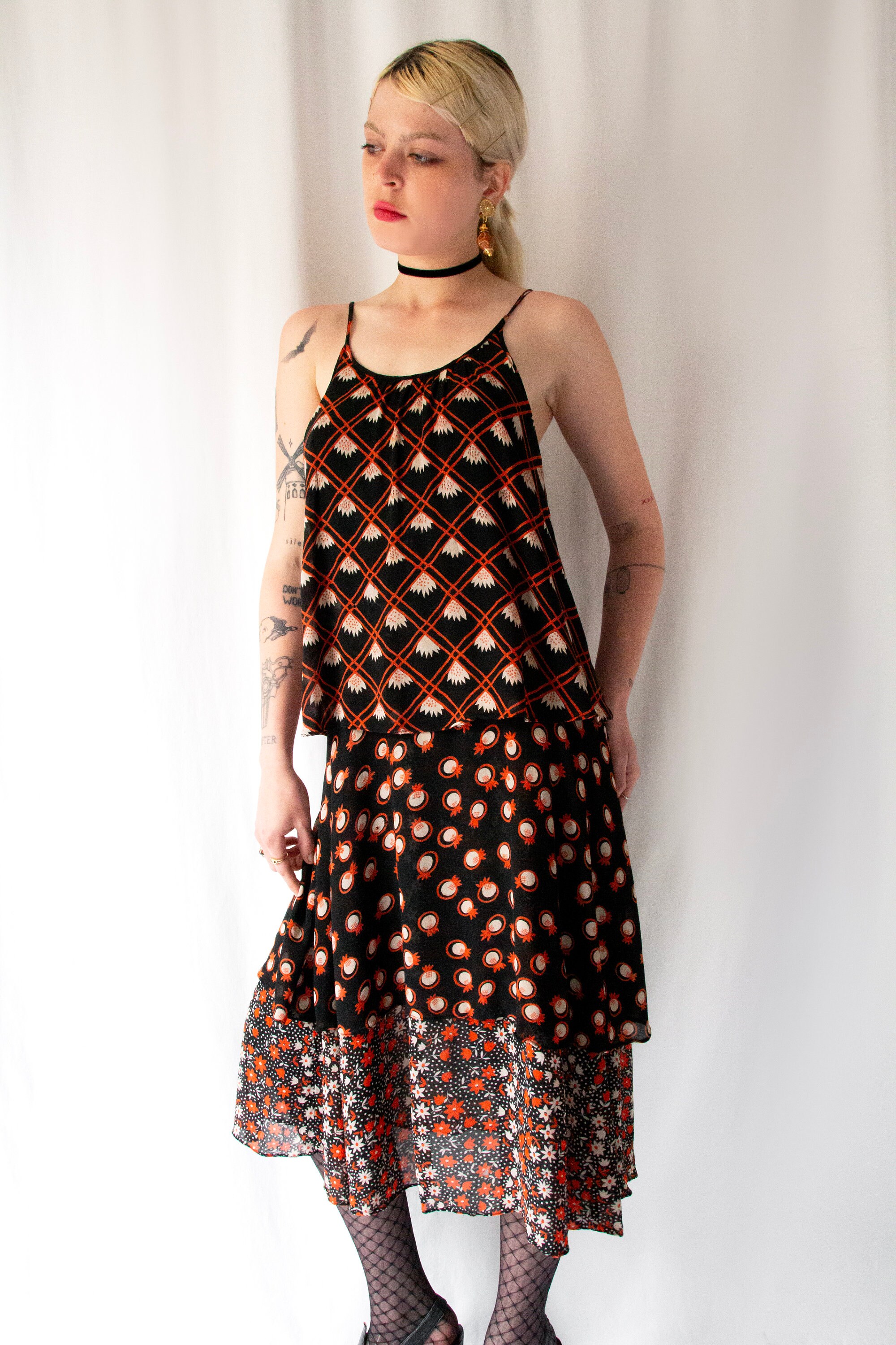 Fabulous 1970s Ossie Clark for Radley Black Jersey Huge Balloon Sleeve Dress