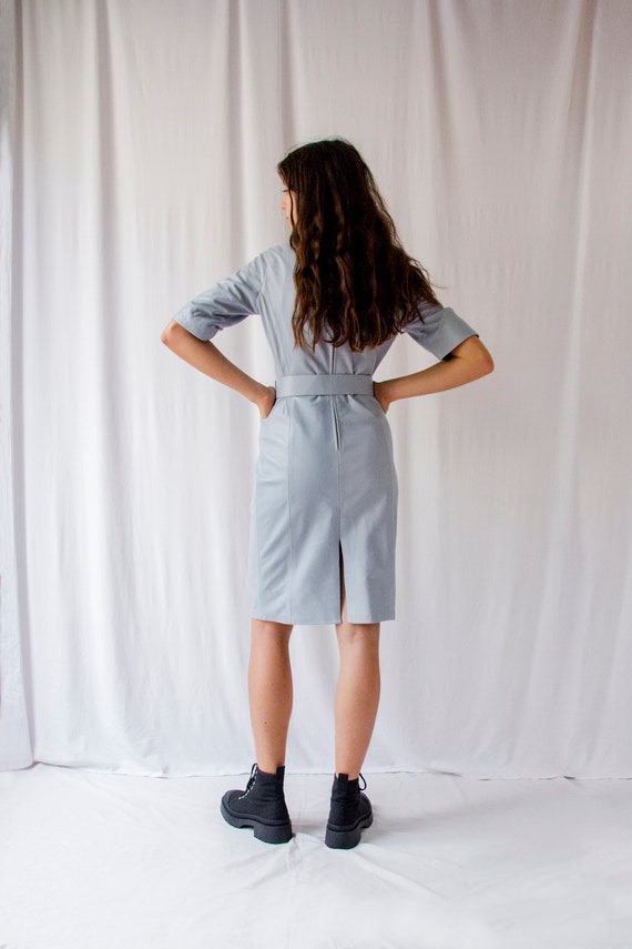 70s/80s Adorable Horse Belted With Blue Jean Skirt Dress