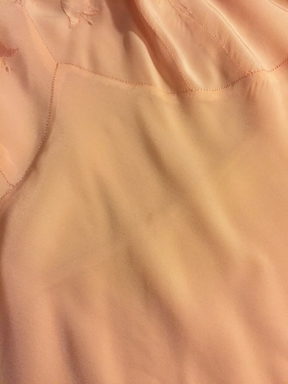1930s pink silk embroidered lingerie slip dress /… - image 6