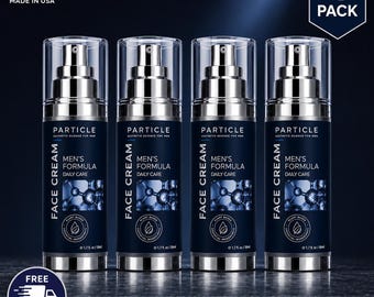 Pack de 4 cremas faciales con partículas para hombre, crema antiedad 6 en 1, regalo para el cuidado de la piel masculina, personalizada.