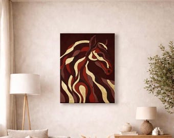 Strukturiertes Gemälde „Pferd“ 70x50 cm