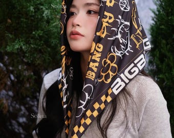 Bandana BIGBANG, foulard VIP en satin Kpop 70 x 70 cm, cadeau tenue de concert