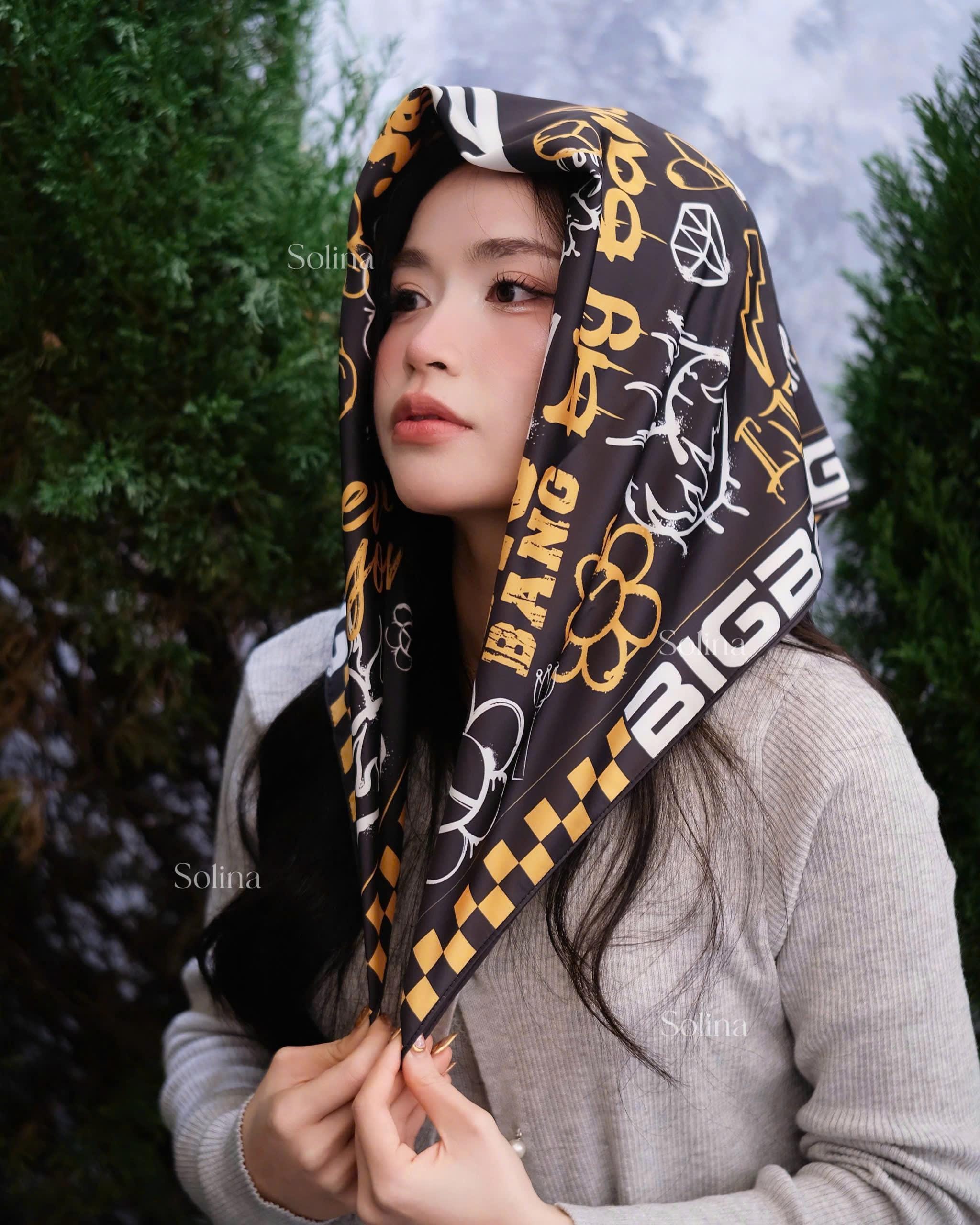 BIGBANG Bandana, Kpop VIP Satin Head Scarf 70x70 Cm, Concert