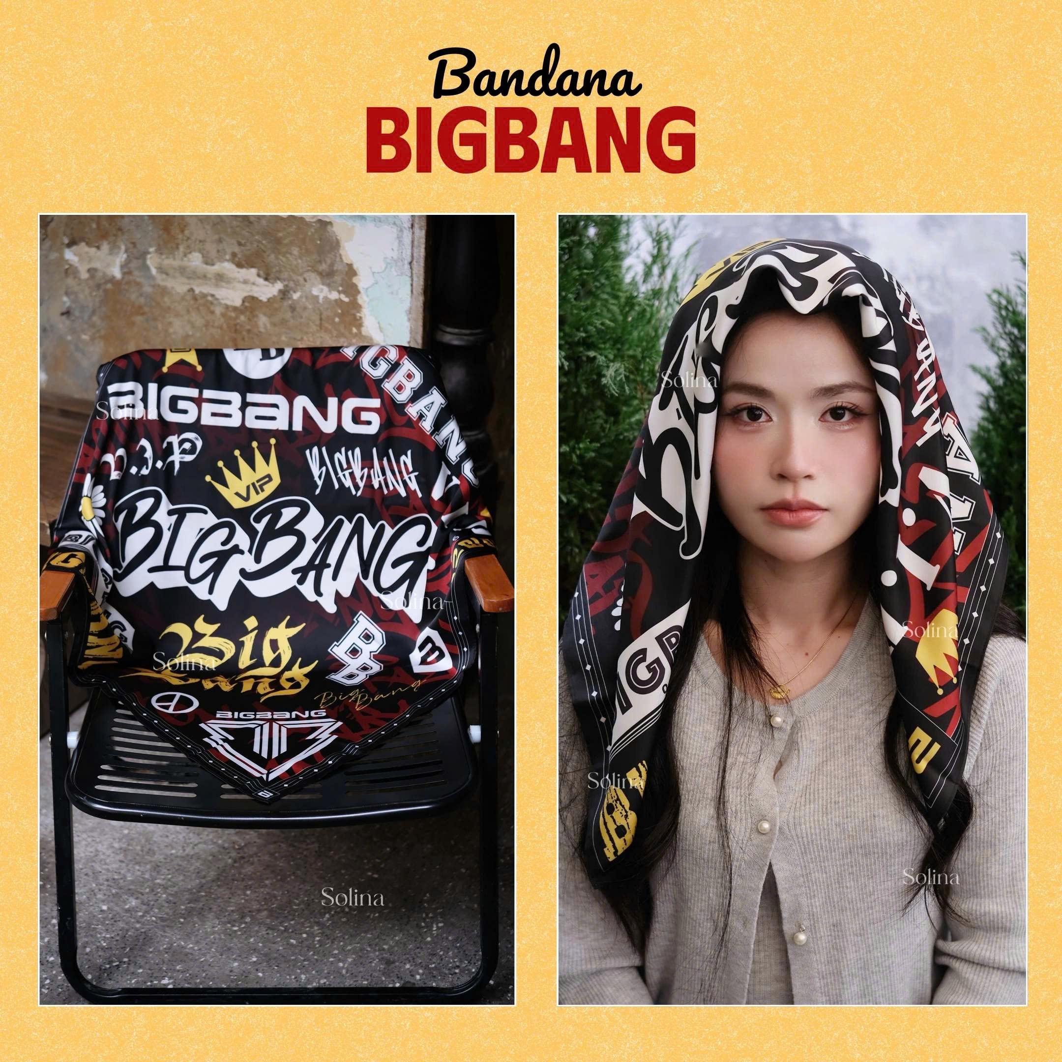 BIGBANG Bandana, Kpop VIP Satin Head Scarf 70x70 Cm, Concert
