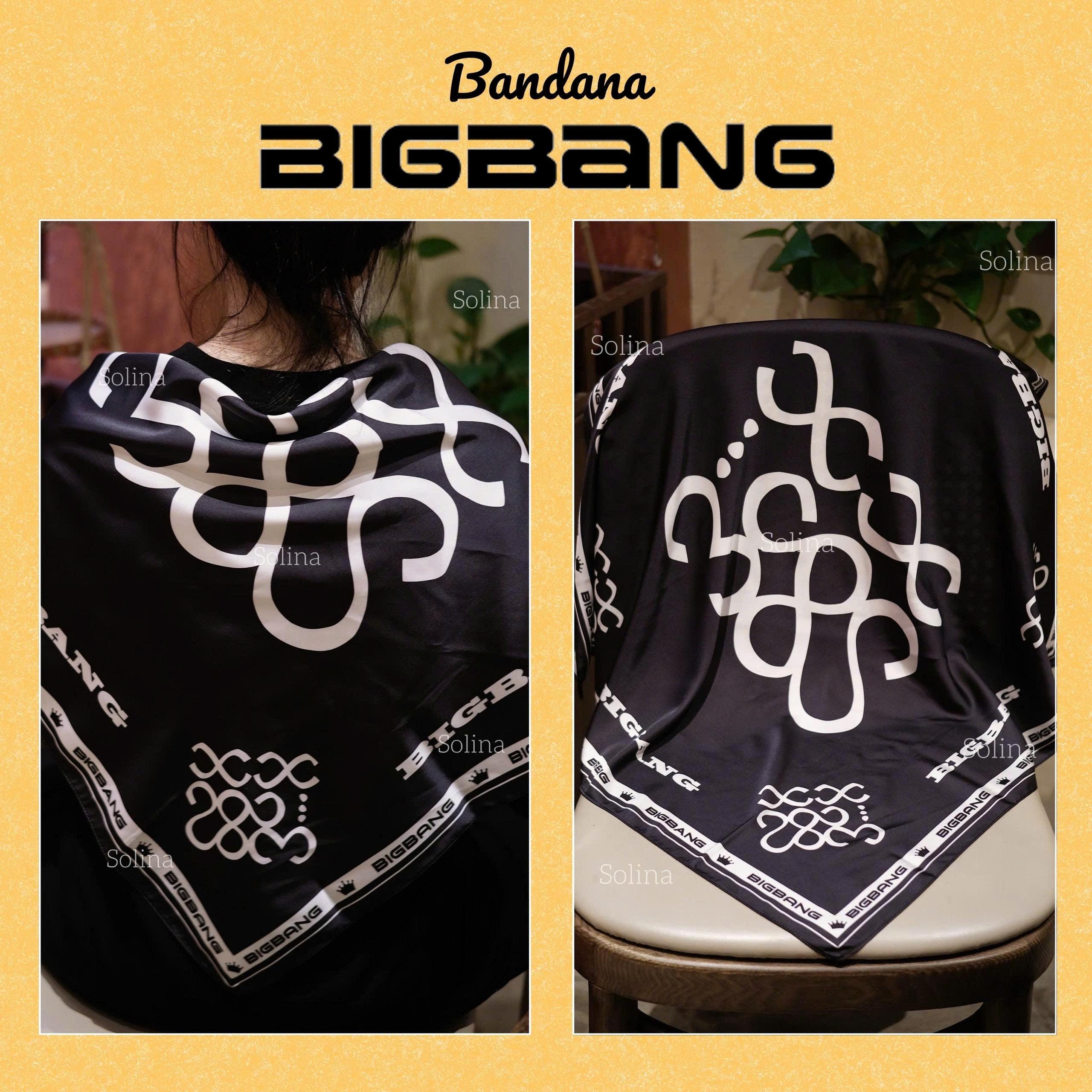 BIGBANG Bandana, Kpop VIP Satin Head Scarf 70x70 Cm, Concert