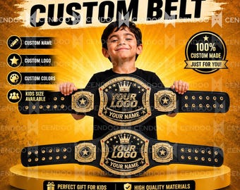 Kids Size Custom Championship Title Belt – Brass Replica WWE Champion Collectible