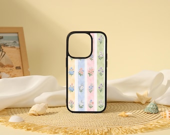 Flower Stripes Phone Soft Case Cover For 16e 17e iPhone 17 16 15 14 13 Pro Max 16/15/14 Plus X XS XR SE 13/12 Mini 2025 17Air