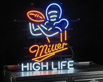 Miller High Life Beer Sign, Retro Brewer Wall Decor, Vintage Bar Sign for Home Bar, Man Cave, Garage, Pub Room 19"x15"