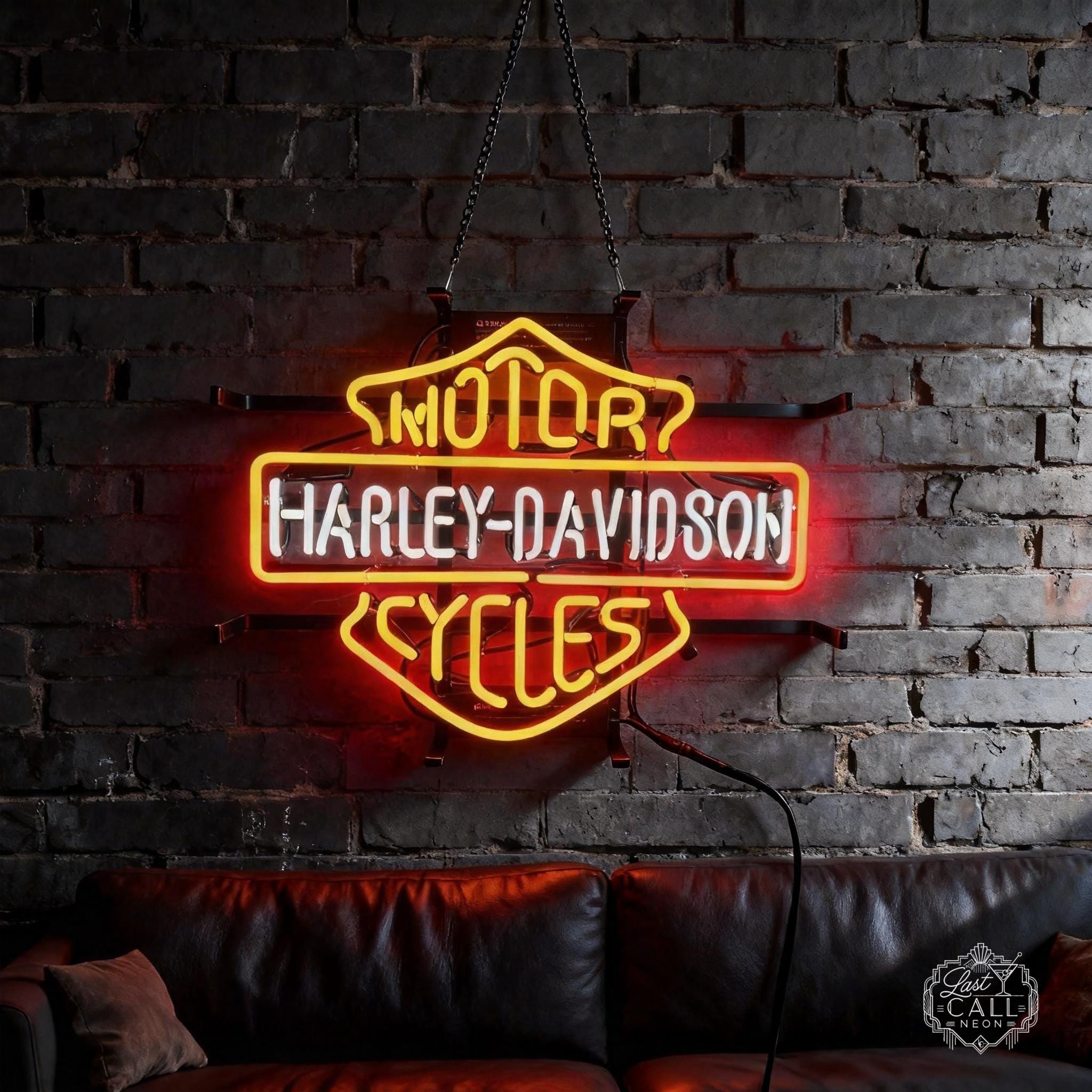Motorcycle Neon Sign, Harley Davidson Bar Decor, Biker Garage Wall