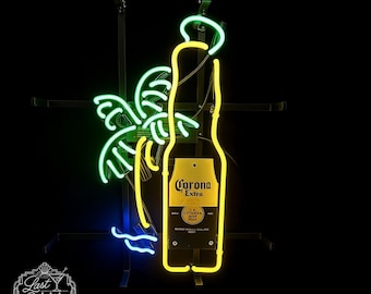 Corona Beer Neon Beer Sign Beer Bar Decor Wall Art Man Cave Handcrafted Glass Neon Light for Home Bar Pub Decor Personalized gifts 19"x11"