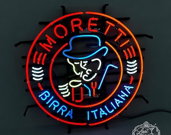 Birra Moretti Beer Sign, Italian Pub Wall Decor, Restaurant Bar Sign, Man Cave Home Bar Decor Wall Art Personalized gifts 24"x24"