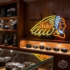 Neonskylt för Indian Motorcycle, väggdekoration för vintage biker-garage, man cave-lampa i verkstad, specialanpassad väggdekoration, present till hemmabar, spelrum, 21 x 14 tum