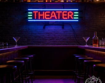 Home Theater Neon Sign, Cinema Room Wall Decor, Movie Lover Gift, Retro Marquee Sign for Media Room 20"x7"
