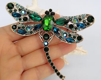 Rhinestone Crystal Insect Dragonfly Brooch Pin Fashion Accessories