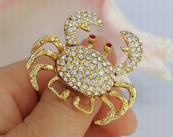 Anweisung Kristall Krabbe Cocktail-Ring-Abschlussball-Schmuck