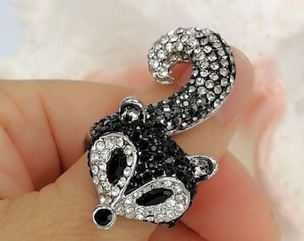 Strass-Kristall-Statement-Fuchsring, Tierschmuck