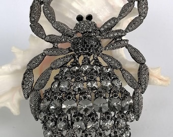Rhinestone Crystal Big Spider Brooch Pin Fashion Accessories