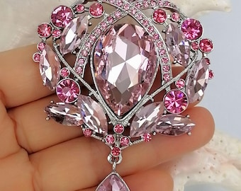 Rhinestone Crystal Elegant Teardrop Brooch Pin Prom Costume Jewel