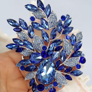 Rhinestone Crystal Teardrop Flower Brooch Pin Prom Costume Jewelry