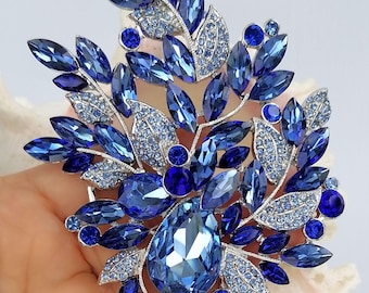 Strass Kristall Teardrop Blumen Brosche Pin Prom Kostüm Schmuck