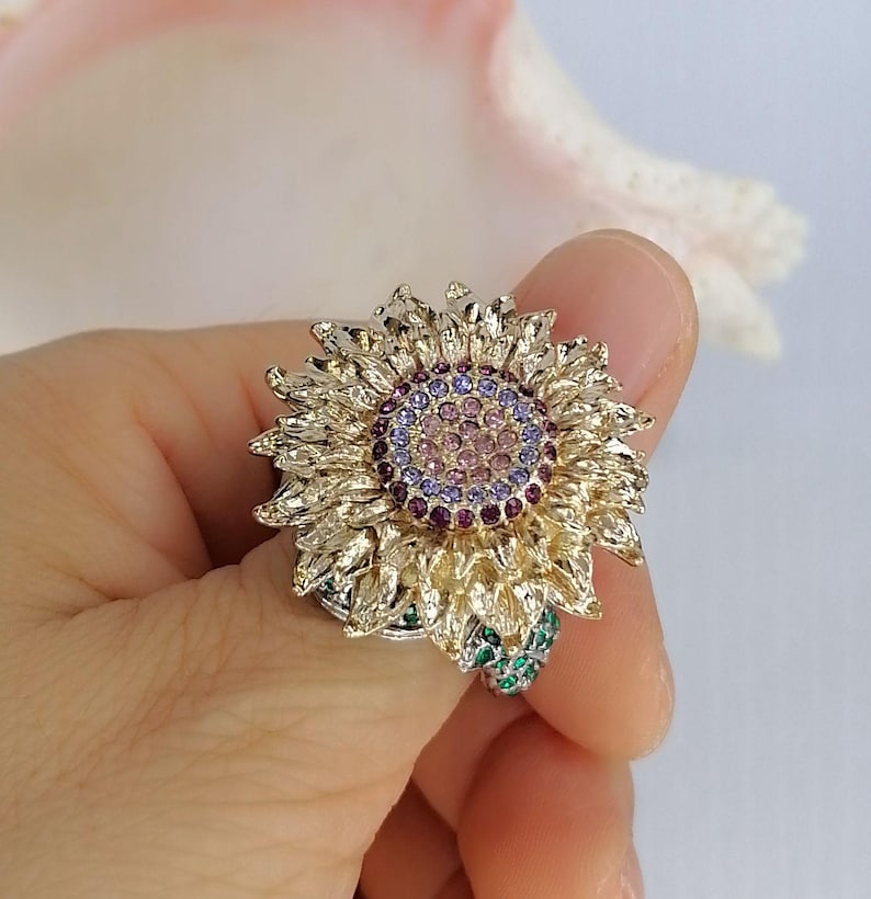 Strass Kristall Sonnenblume Statement Ring Statement Schmuck Bild 1