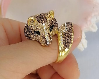 Strass Fuchs Wickelring Statement Ring