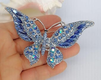 Strass Kristall Insekt Schmetterling Brosche Pin Modeschmuck