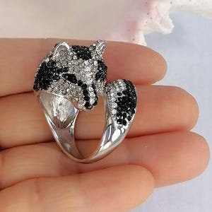 Anello avvolgente con volpe e strass, anello di tendenza immagine 6