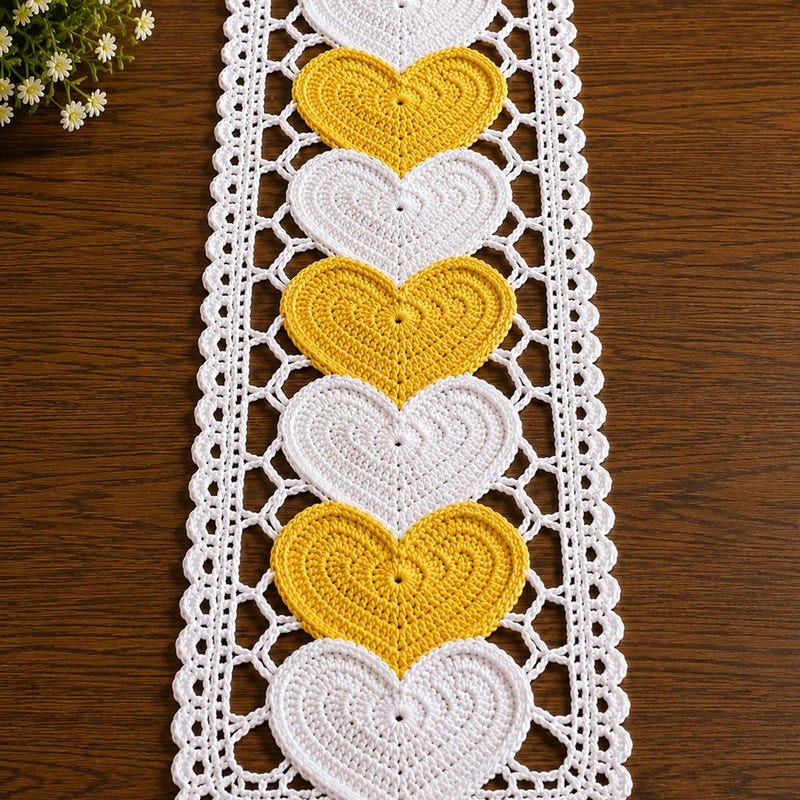 Lace Table Runner Heart - Etsy