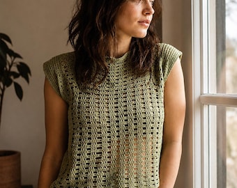 Crochet Mesh Top Pattern PDF, Mesh Sweater Pattern, Beach Cover Up, Beginner Friendly, XS-5XL