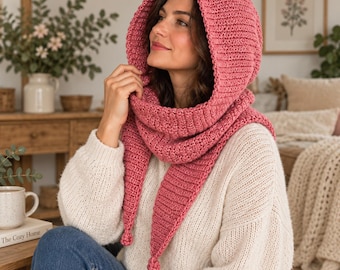 Sophie Hood Crochet Pattern, Hooded Scarf Pattern, Beginner Friendly Scarf Tutorial, Digital Download