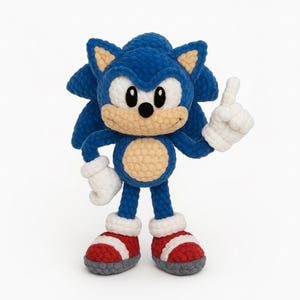 Sonic Plush Virkmönster: Amigurumi Spelkaraktär (PDF Handledning)