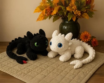 Modèle au crochet édenté | Dragon Amigurumi Fureur Nocturne (Fichier PDF)